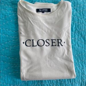RAF simons “closer” long sleeve in white